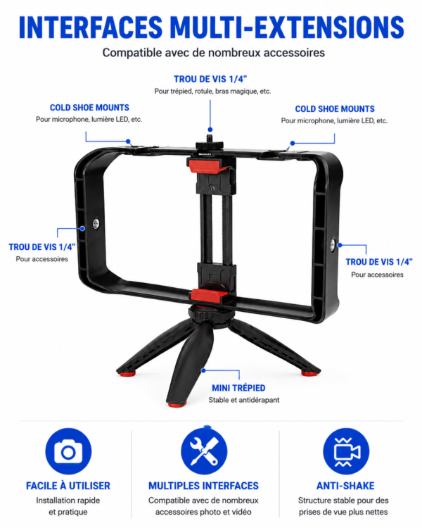 Cage smartphone JMARY MT-33 avec trépied
