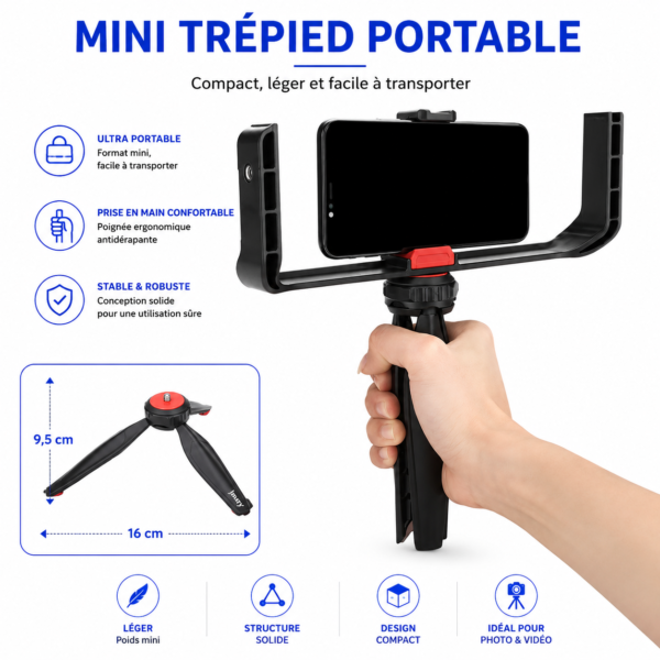 Trépied compact pour créateurs de contenu