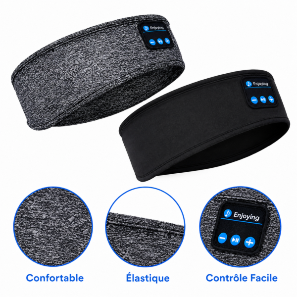 Bandeau Bluetooth sommeil avec écouteurs intégrés