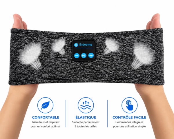 Bandeau Bluetooth confortable pour le sommeil