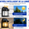 Pack de 2 lampes de surveillance simulation solaire avec détecteur de mouvement