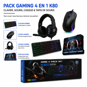 Pack Gaming 4 en 1 K80 pour PC