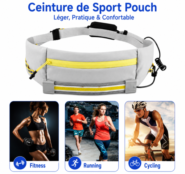 Ceinture running pour téléphone et clés