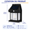Fausse caméra solaire LED pour sécurité extérieure et jardin