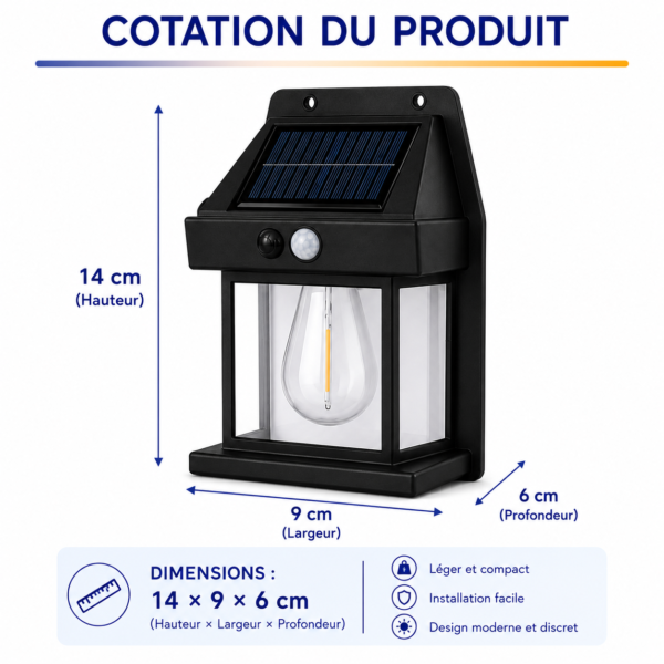Fausse caméra solaire LED pour sécurité extérieure et jardin