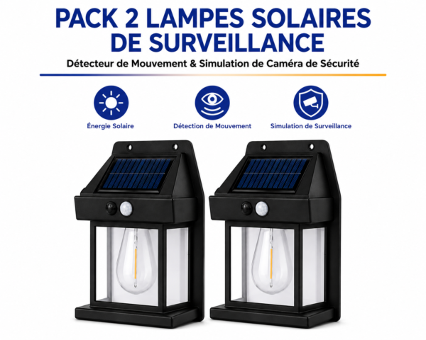 Lampe solaire murale avec capteur de mouvement pour garage et portail