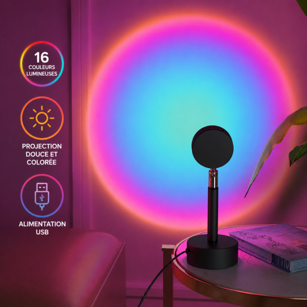 Lampe projecteur arc-en-ciel pour chambre salon et studio photo