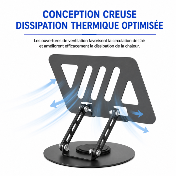 Support ergonomique en aluminium pour PC portable 11 à 17 pouces