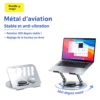 Rehausseur d'ordinateur portable avec rotation 360° et hauteur réglable