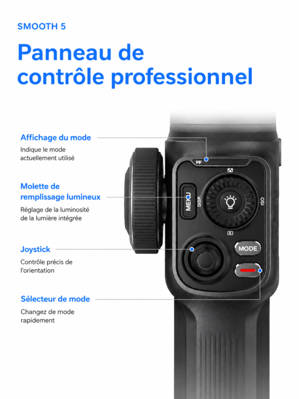 Zhiyun Smooth 5 avec contrôle zoom et focus intégré