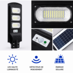 Projecteur solaire LED extérieur avec détecteur de mouvement pour jardin et sécurité