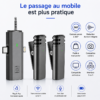 Microphones Lavalier Q8 pour interviews et livestreams