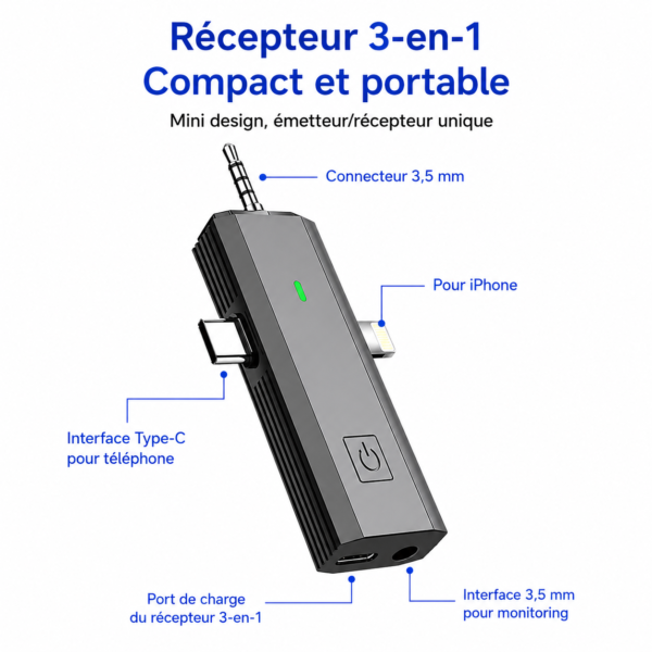 Double microphone Lavalier Q8 pour TikTok YouTube et podcast