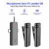 Double microphone Lavalier Q8 pour TikTok YouTube et podcast