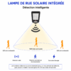 Projecteur solaire LED de sécurité pour maison et espaces extérieurs