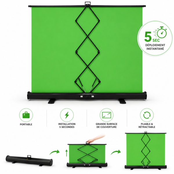 fond chromakey professionnel pliable vert