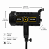 kit lumière vidéo LED 400W avec softbox parabolique 120 cm