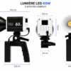 lampe COB 60W vidéo YouTube TikTok Maroc