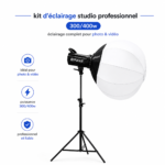 Kit studio photo 400W avec deux softbox