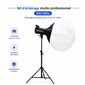 Kit studio photo 400W avec deux softbox