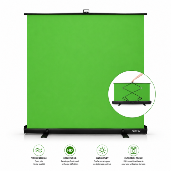 green screen portable pour création contenu