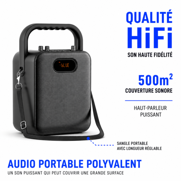 Enceinte Bluetooth 30W avec microphone pour fêtes et anniversaires