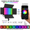 panneau LED RGB YouTube TikTok studio