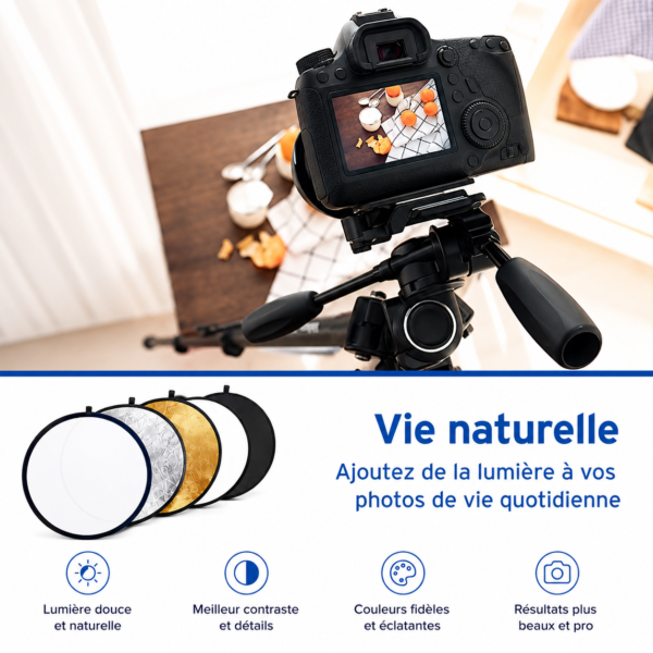 réflecteur portable pour portrait et shooting produit
