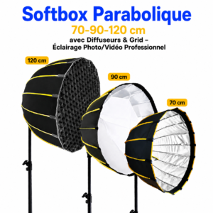 Softbox avec nid d'abeille pour contrôle précis de l'éclairage studio