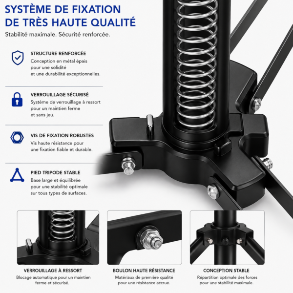 support studio photo avec boom arm et sac de sable