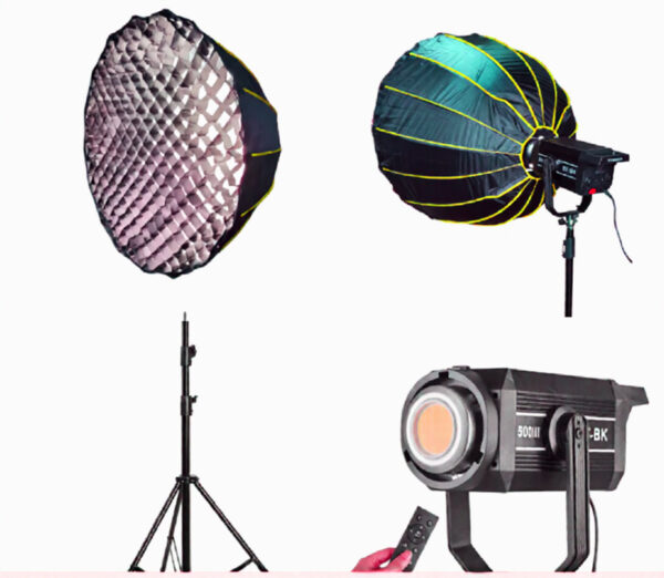 Softbox 90cm + Projecteur 500W + Stand 2,6m – Éclairage Studio Professionnel