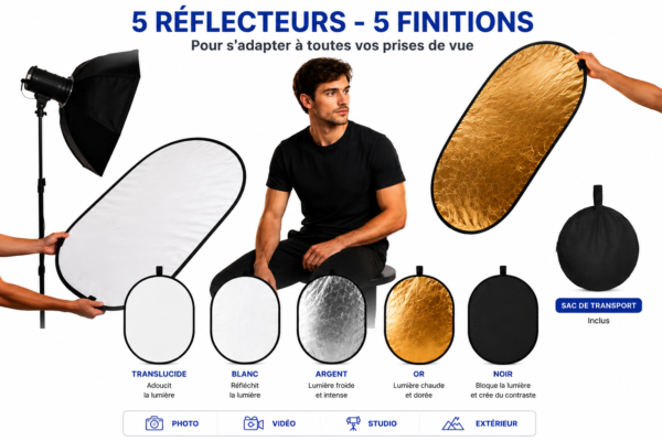 accessoire studio photo réflecteur 5 en 1