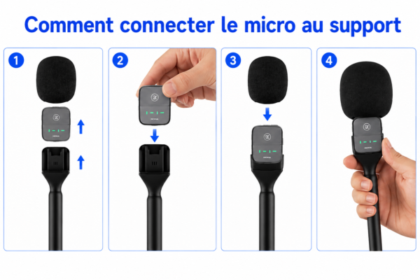 Support ergonomique pour microphone lavalier professionnel