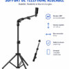 Support de téléphone réglable avec trépied professionnel et bras extensible pour vidéo et streaming.