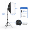 Kit éclairage photo Puluz avec softbox inclinable et pied stable
