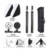 Kit studio vidéo avec softbox 4 ampoules et trépieds ajustables