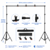 Support backdrop réglable pour photographie avec sac de transport inclus