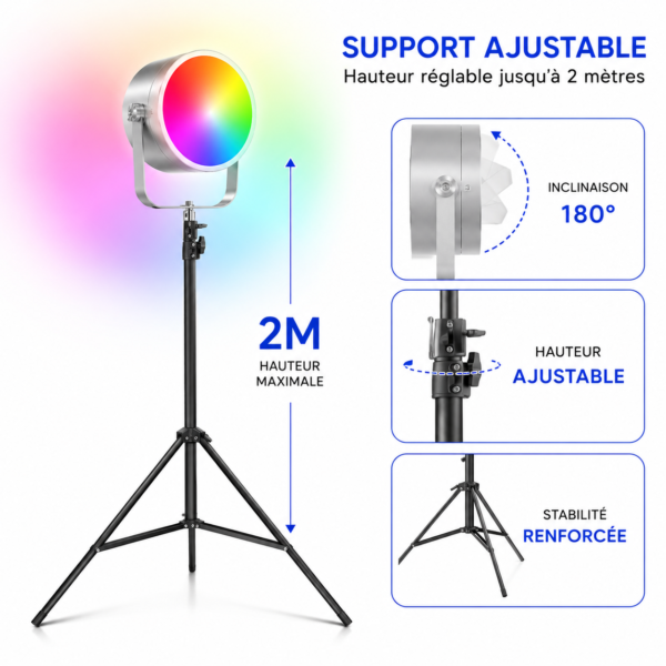lampe LED RGB LUXCEO Mood 2 professionnelle