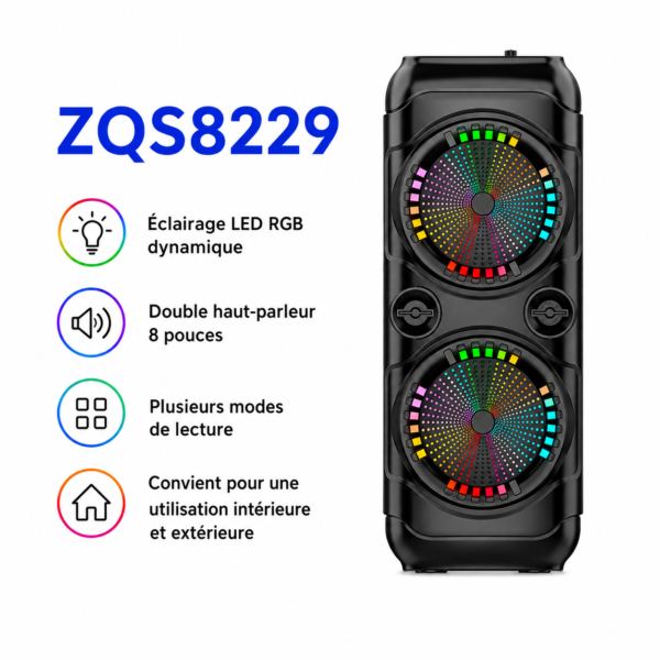Enceinte Bluetooth portable ZQS8229 avec microphone pour karaoké