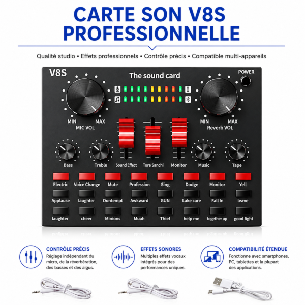 Pack studio audio professionnel BM800 V8S pour gaming et podcast