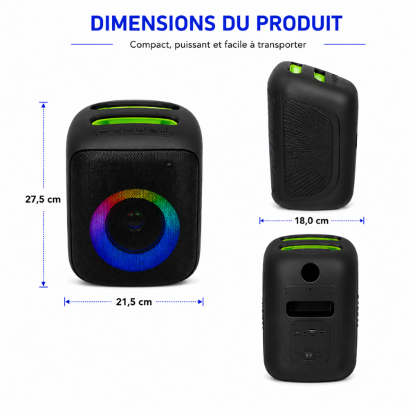 Ultimate JBK-1407 RGB Party Box avec son puissant et lumières LED RGB