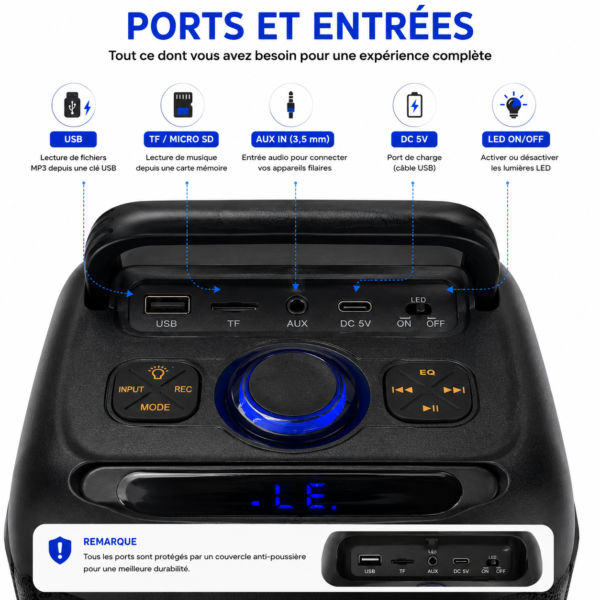 Haut-parleur portable CS6609 pour karaoké et soirées