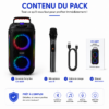 Enceinte Bluetooth Party Box avec son puissant et éclairage LED