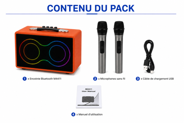 Enceinte portable LED RGB compatible smartphone Android et iPhone