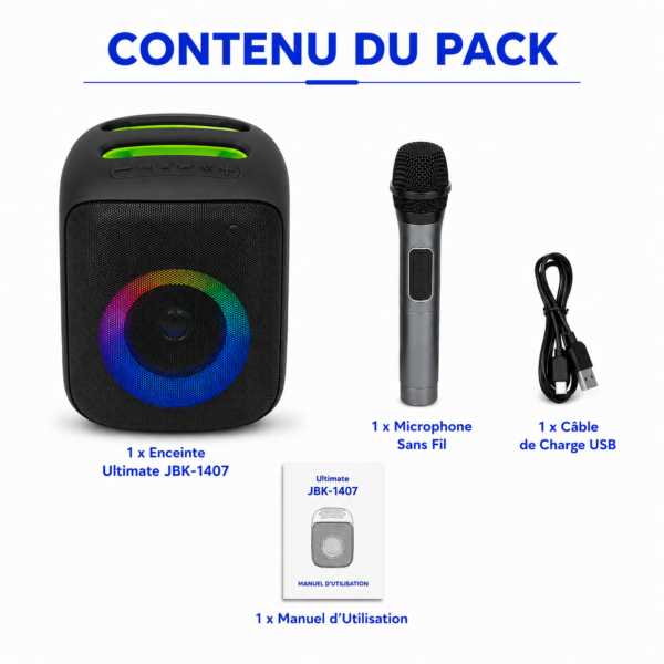 Enceinte portable avec connexion Bluetooth et lecture USB