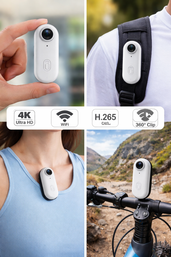 Mini Caméra Sport – Ultra HD avec Fixation Magnétique & Clip Rotatif 360°