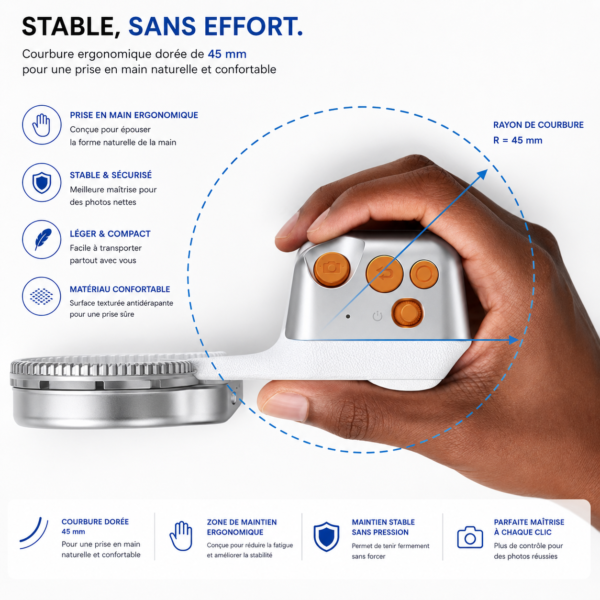 Poignée Bluetooth pour smartphone avec contrôle photo et vidéo