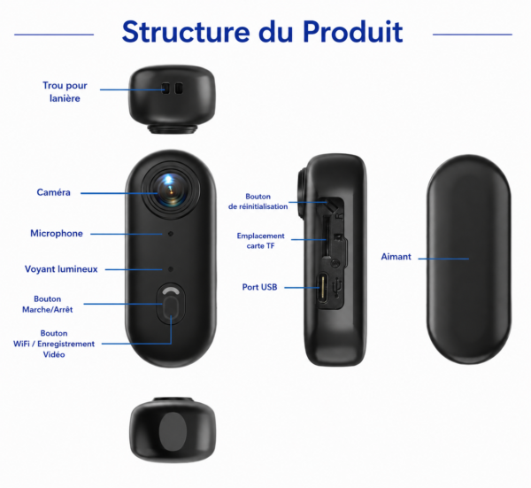 Mini caméra sport 4K WiFi Ultra HD