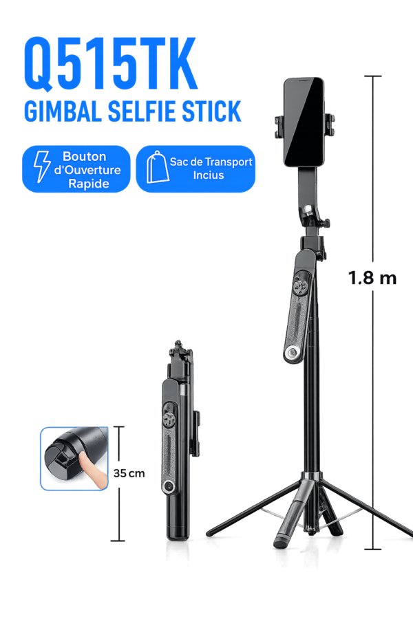 Q515TK Gimbal Selfie Stick avec suivi automatique du visage