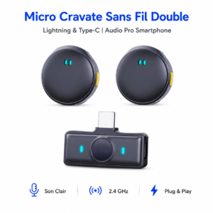 Micro cravate professionnel pour iPhone Android et tablette